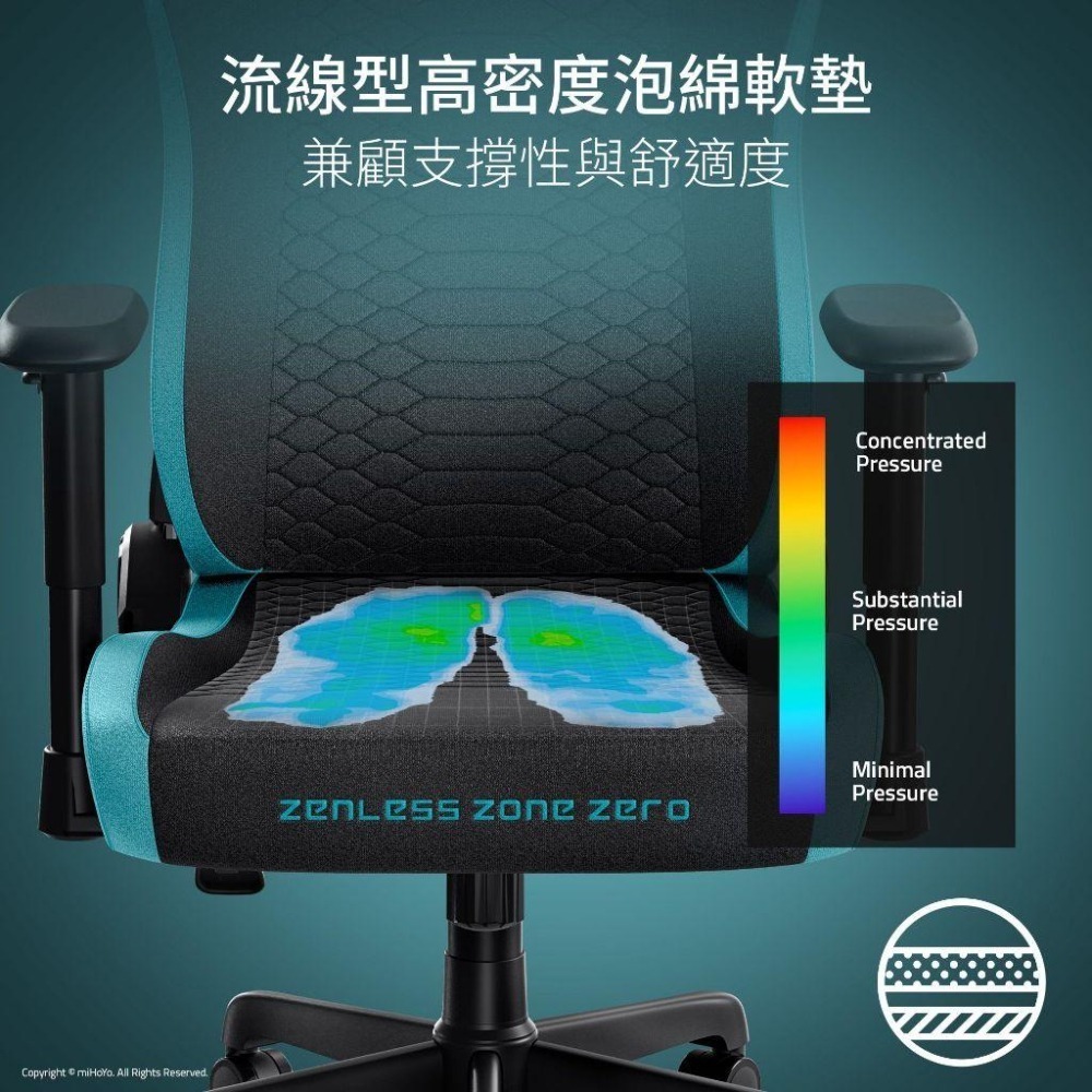 Razer 雷蛇 Zenless Zone Zero 絕區零聯名 Iskur V2 X 電競椅 內置腰墊 光華商場-細節圖4