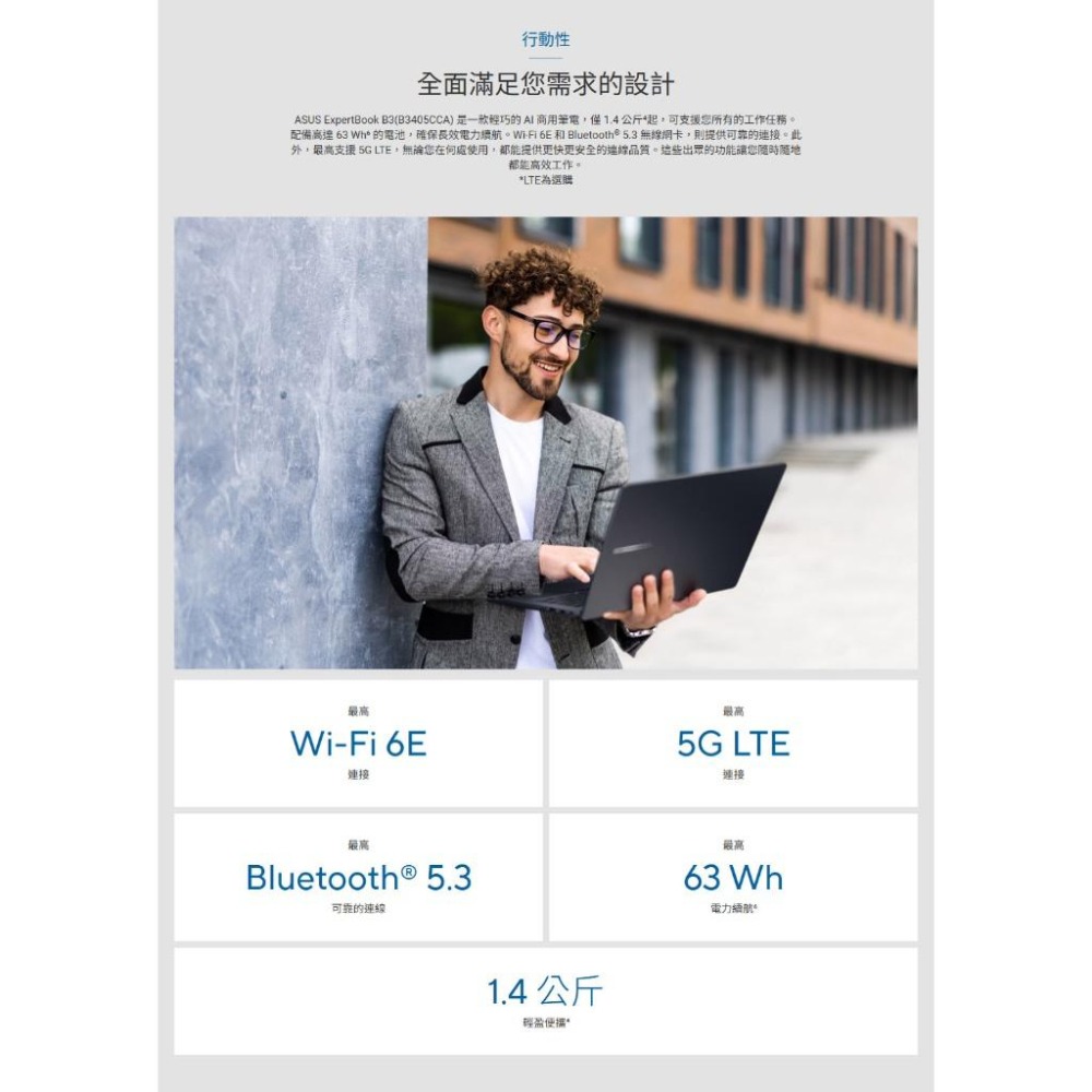 ASUS 華碩 ExpertBook B3 (B3405) B3405CCA 14吋 商用筆電 U7-255H-細節圖7