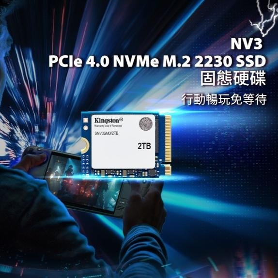 Kingston 金士頓 SNV3SM3 1TB/2TB 2230 PCIe 4.0 NVMe NV3 SSD固態硬碟-細節圖3