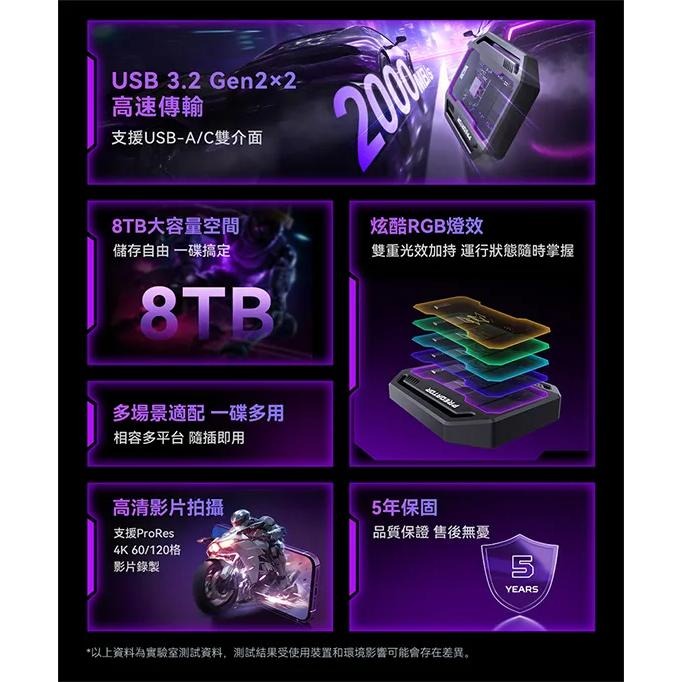 Acer 宏碁 Predator GP30－4TB／8TB 行動固態硬碟 外接式硬碟 外接硬碟 SSD 光華-細節圖4