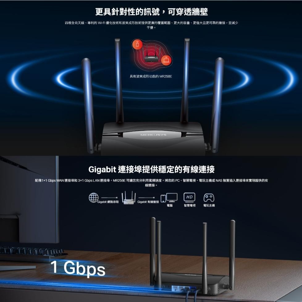 Mercusys 水星網路 MR25BE BE3600 雙頻 Wi-Fi7 wifi分享器 路由器 網路分享器 光華商場-細節圖6