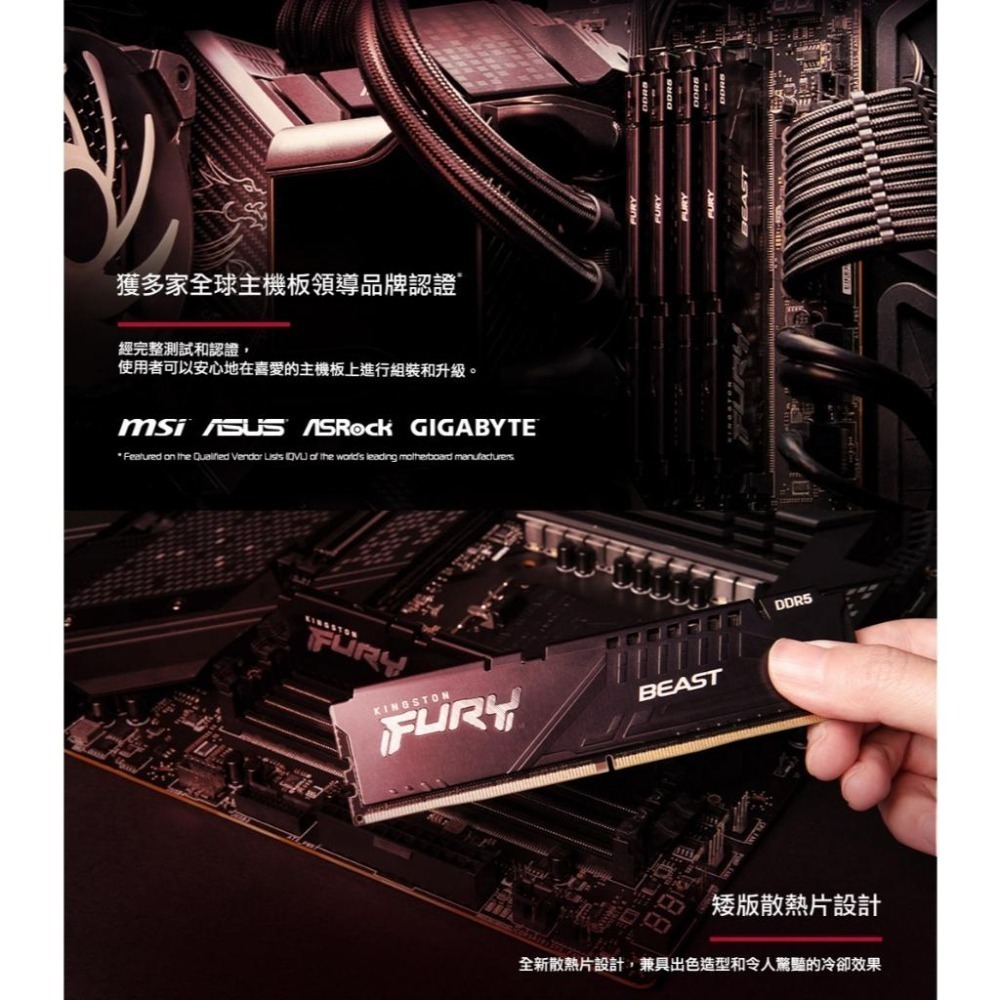 Kingston 金士頓 FURY Beast 狩獵者 DDR5 6000 64G/32G 雙通道記憶體 C30 光華-細節圖6