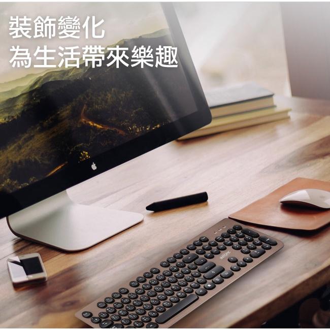 INTOPIC 廣鼎 KBD-76 復古圓形鍵帽 有線鍵盤 薄膜鍵盤 咖啡 中文 超薄型打字機 防潑水 USB 光華商場-細節圖6