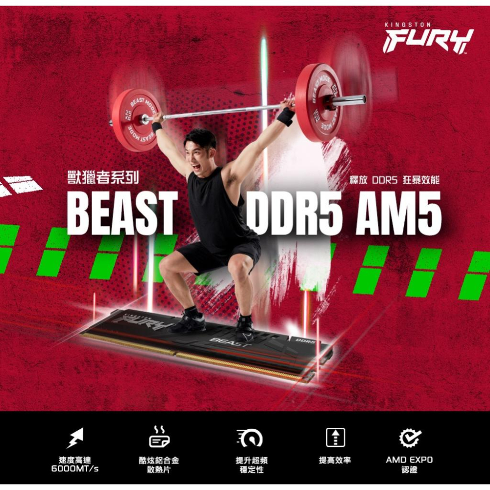 Kingston 金士頓 FURY Beast 獸獵者 DDR5 6000 32G／64G 雙通道記憶體 光華-細節圖3