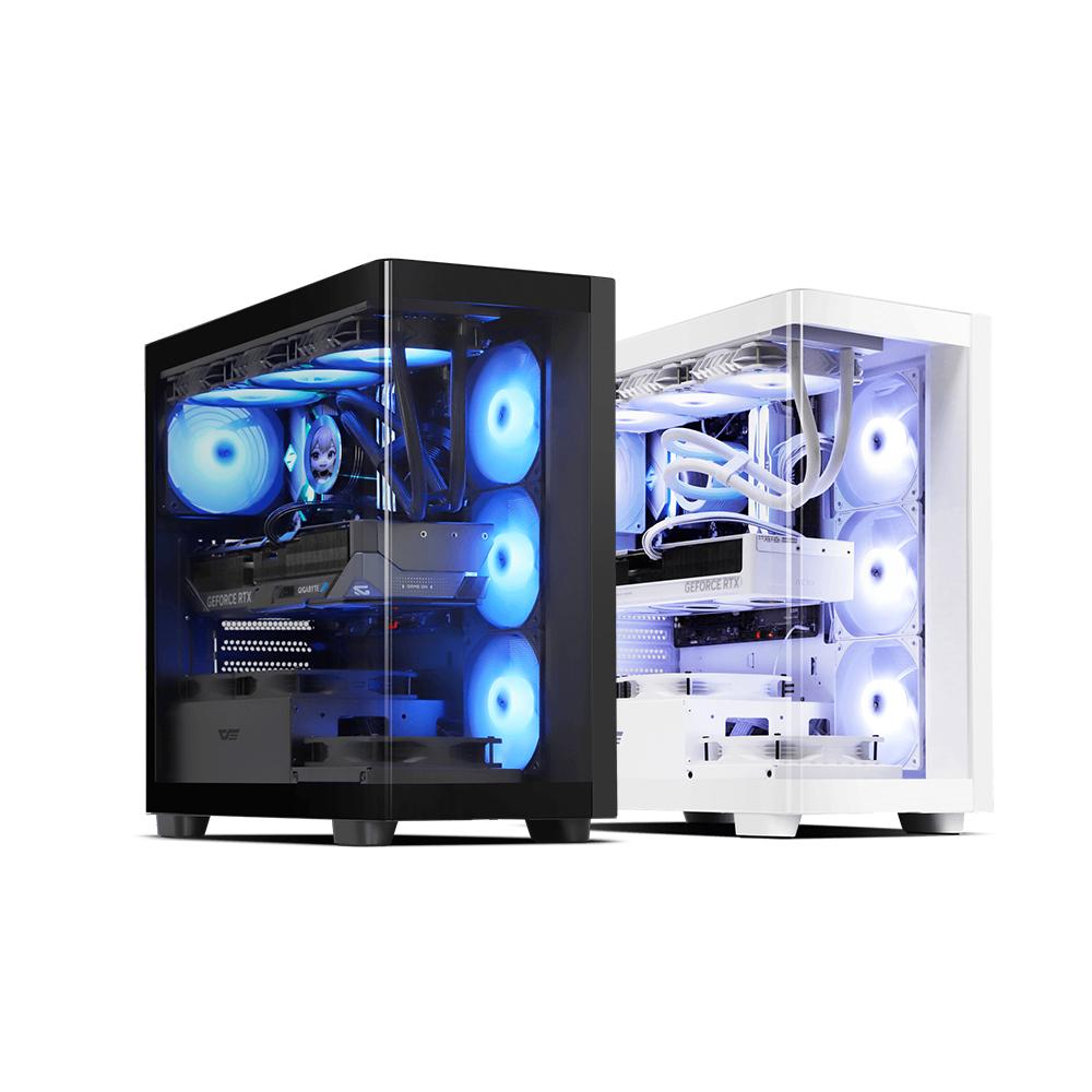 darkFlash 大飛 DS900G－全景 ATX 電腦機殼 U高170／卡長425／4x預裝風扇／曲面玻璃 光華-細節圖2