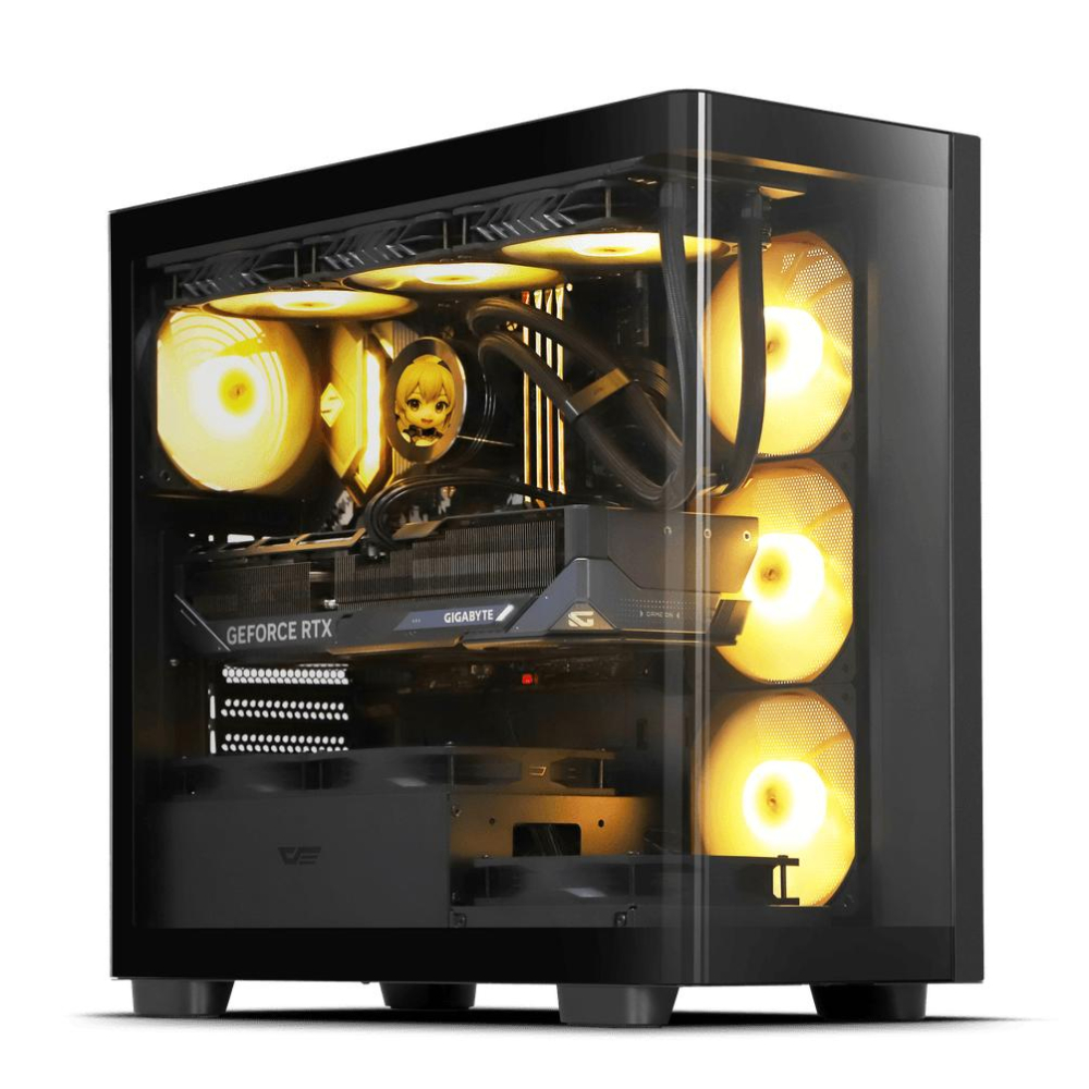 darkFlash 大飛 DS900G－全景 ATX 電腦機殼 U高170／卡長425／4x預裝風扇／曲面玻璃 光華-細節圖3