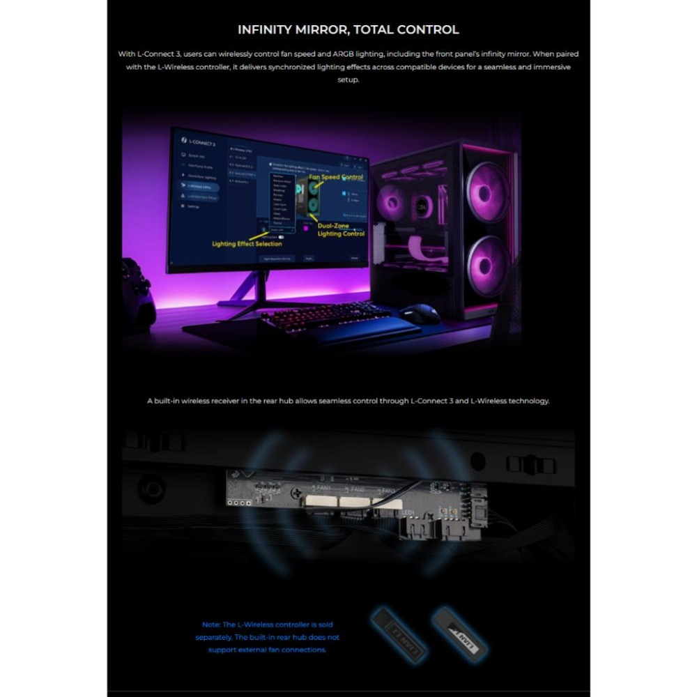 LIAN LI 聯力 LANCOOL 217 INF－ATX 電腦機殼 U高180／卡長380／3x預裝風扇 光華-細節圖5