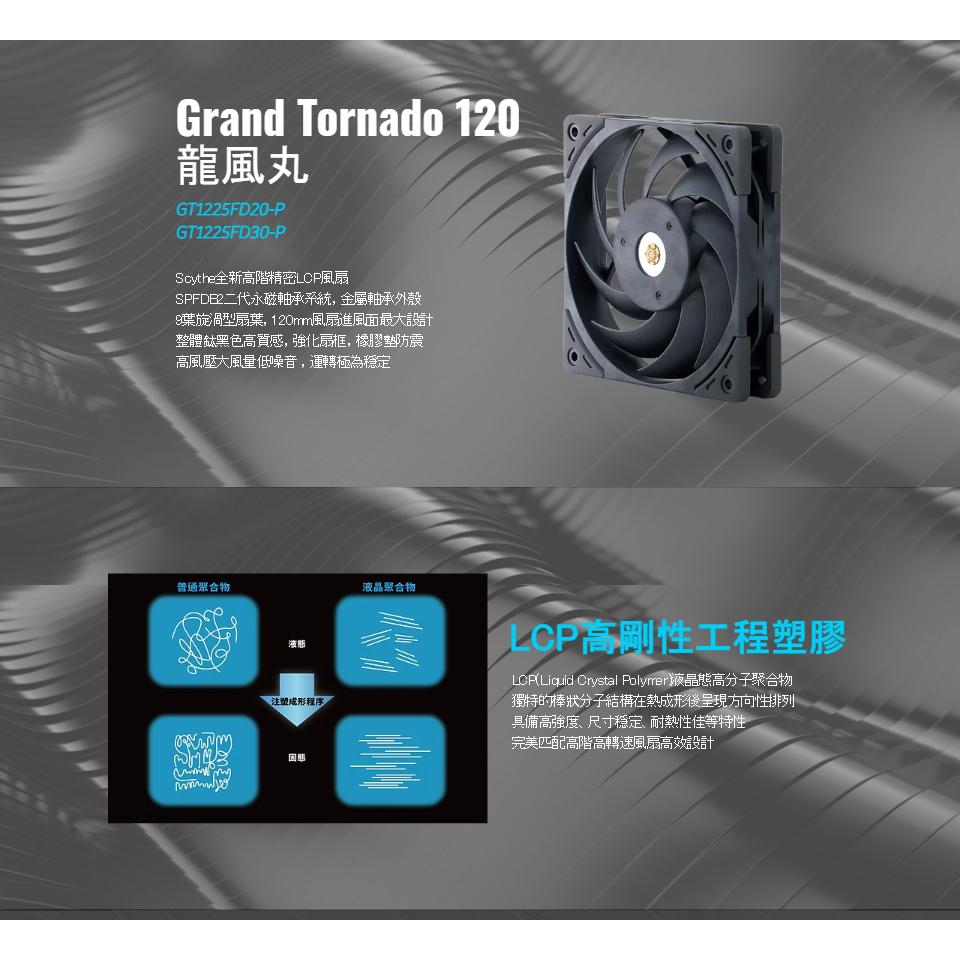 Scythe 鐮刀 Grand Tornado 120 龍風丸 3000 12公分 機殼風扇 FDB 散熱風扇 光華-細節圖3