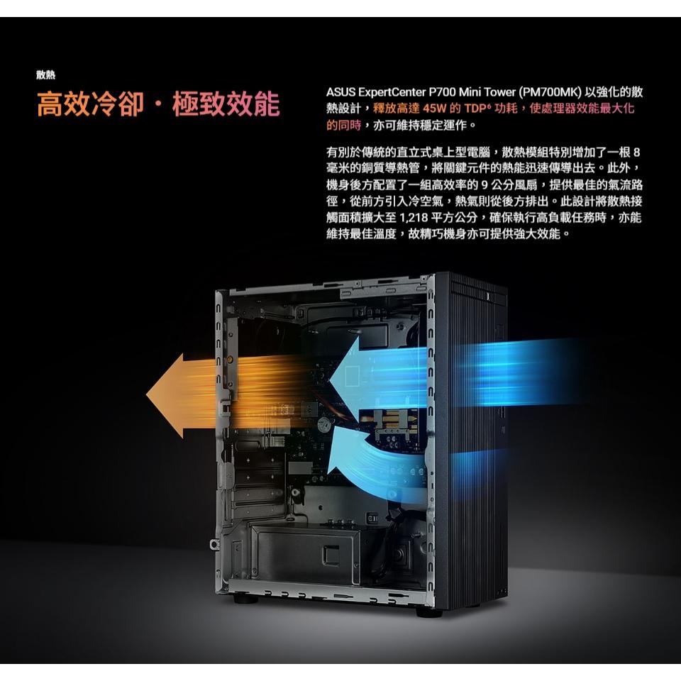 ASUS 華碩 PM700MK 商用桌上型電腦 AI7-350／32G／2T+1TSSD／CRD／DVD／WIN11P-細節圖6