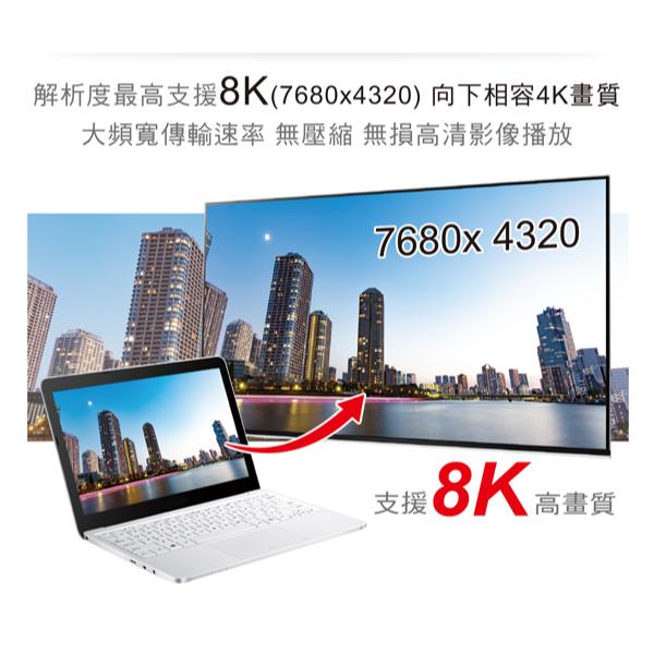 DigiFusion 伽利略 CABLE818D－DP 1.4 8K 影音傳輸線 1.8m 影音線 螢幕線 光華-細節圖5