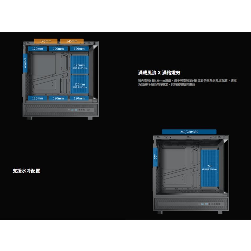 XIGMATEK 富鈞 VIEW Arctic E-ATX  電腦機殼 U高180／卡長275／5x預裝風扇 光華-細節圖5
