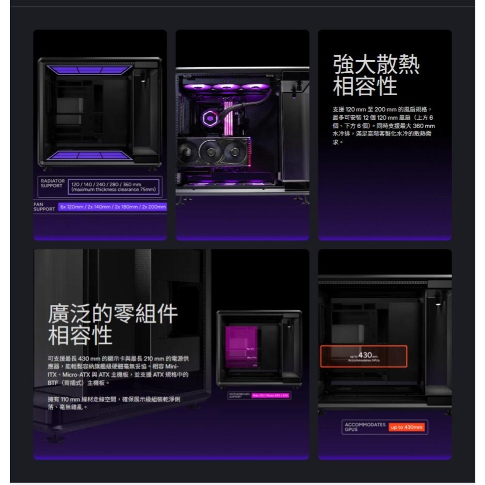 CoolerMaster 酷碼 MasterFrame 360 舞台全景式 ATX 電腦機殼 U高145／卡長430-細節圖5