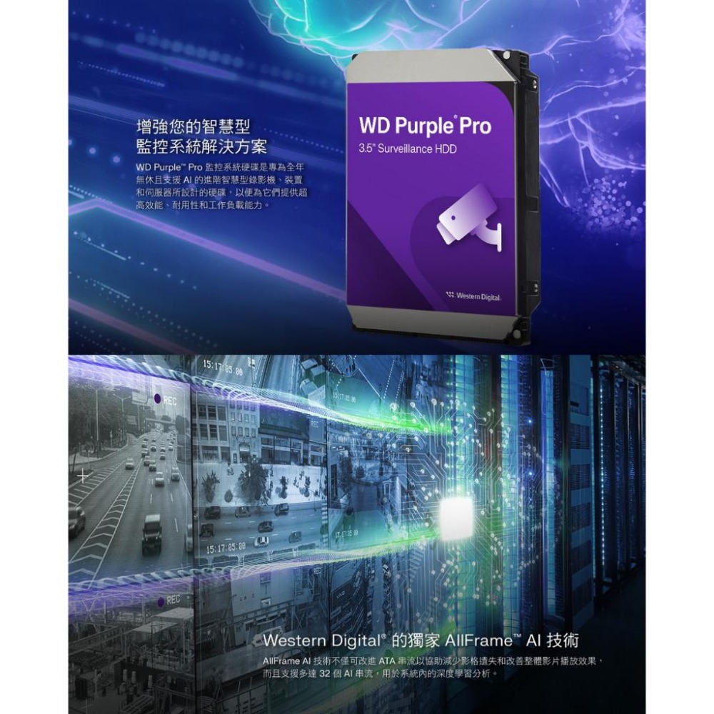 WD 威騰 Purple Pro 紫標Pro 8TB／10TB／12TB 3.5吋 HDD 監控硬碟 內接硬碟 機械硬碟-細節圖4
