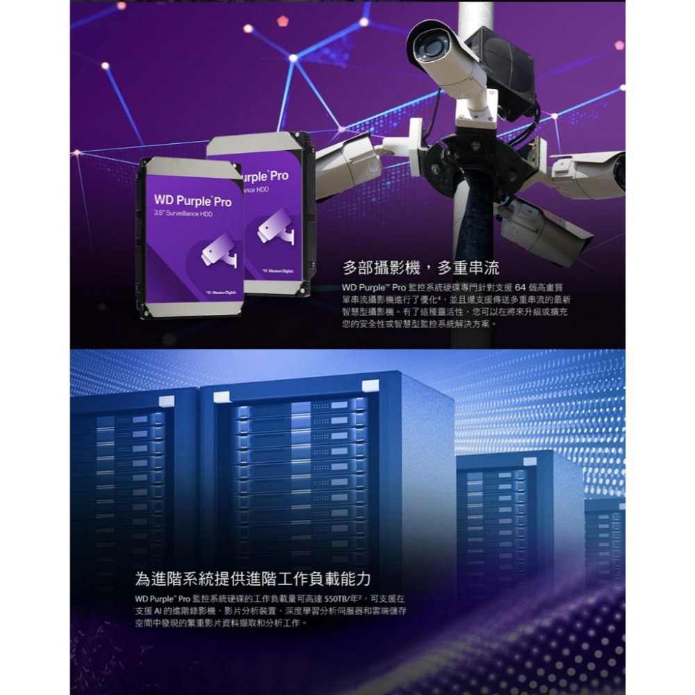 WD 威騰 Purple Pro 紫標Pro 8TB／10TB／12TB 3.5吋 HDD 監控硬碟 內接硬碟 機械硬碟-細節圖5