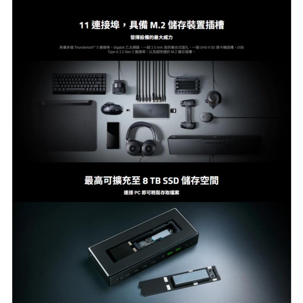 RAZER 雷蛇 Thunderbolt 5 Dock 雷電5 擴充底座 HUB 集線器 擴充座 光華商場 公司貨-細節圖5