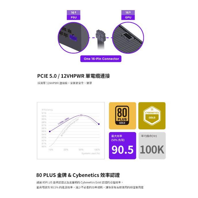 NZXT 恩傑 C1200 GOLD 1200W 金牌 全模組 ATX3.0 電源供應器 80Plus 光華商場-細節圖5