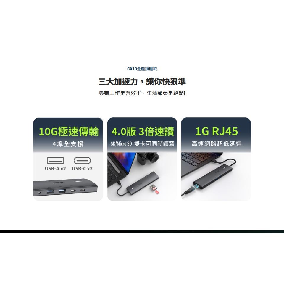PX 大通 CX10-22SRA－USB-C 10合1高畫質影音轉換器 Type-C HUB 集線器 光華商場 公司貨-細節圖4