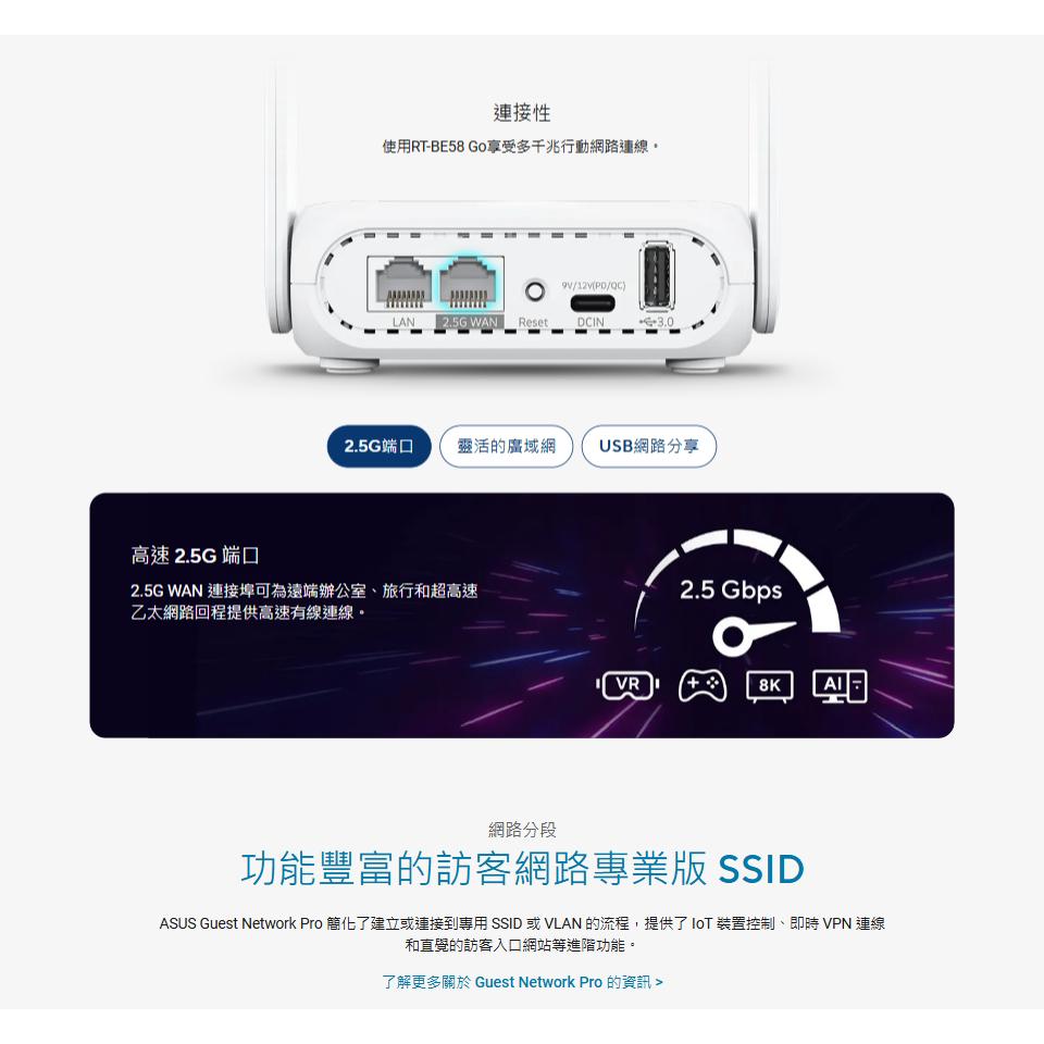 ASUS 華碩 RT-BE58 Go－BE3600 雙頻 WiFi 7 攜帶型路由器 迷你路由器 路由器 分享器 光華-細節圖8