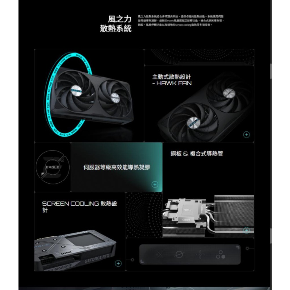 GIGABYTE 技嘉 GeForce RTX 5060 Ti EAGLE OC 16G 顯示卡 RTX5060Ti-細節圖6