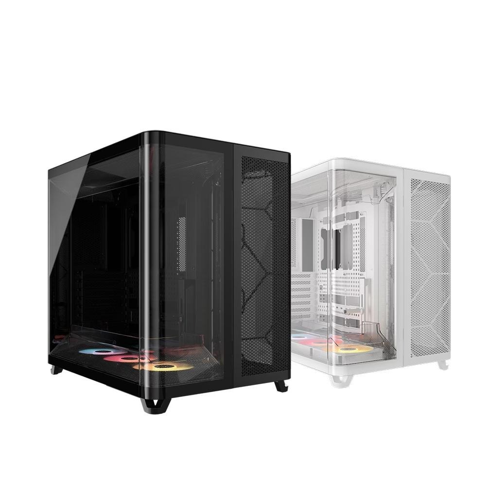 CORSAIR 海盜船 Air 5400 三艙式全景玻璃 E-ATX 電腦機殼 U高180／卡長360／3x預裝扇 光華-細節圖2