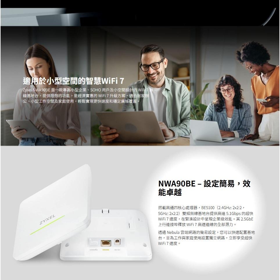 Zyxel 合勤 NWA90BE 台灣製 BE5100 WiFi 7 雙頻 無線基地台 分享器 路由器 光華 公司貨-細節圖4