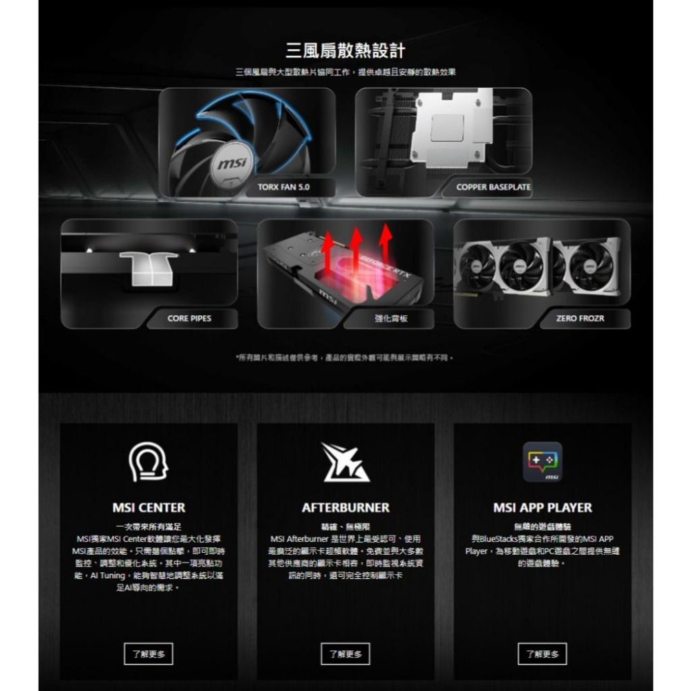 MSI 微星 GeForce RTX 5060 8G VENTUS 3X OC 顯示卡 RTX5060-細節圖6