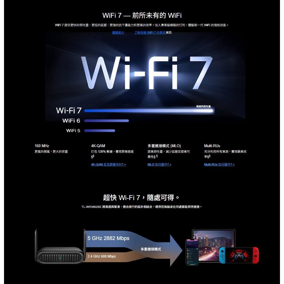 tp-link TL-WR3602BE－BE3600 Wi-Fi 7 便攜式路由器 無線路由器 路由器 分享器 光華-細節圖4