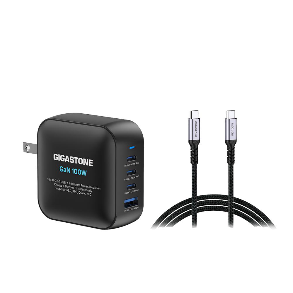GIGASTONE 立達 PD-7100B+CC-7800B 100W GaN 氮化鎵 四孔充電器組 快充 充電組 光華-細節圖2