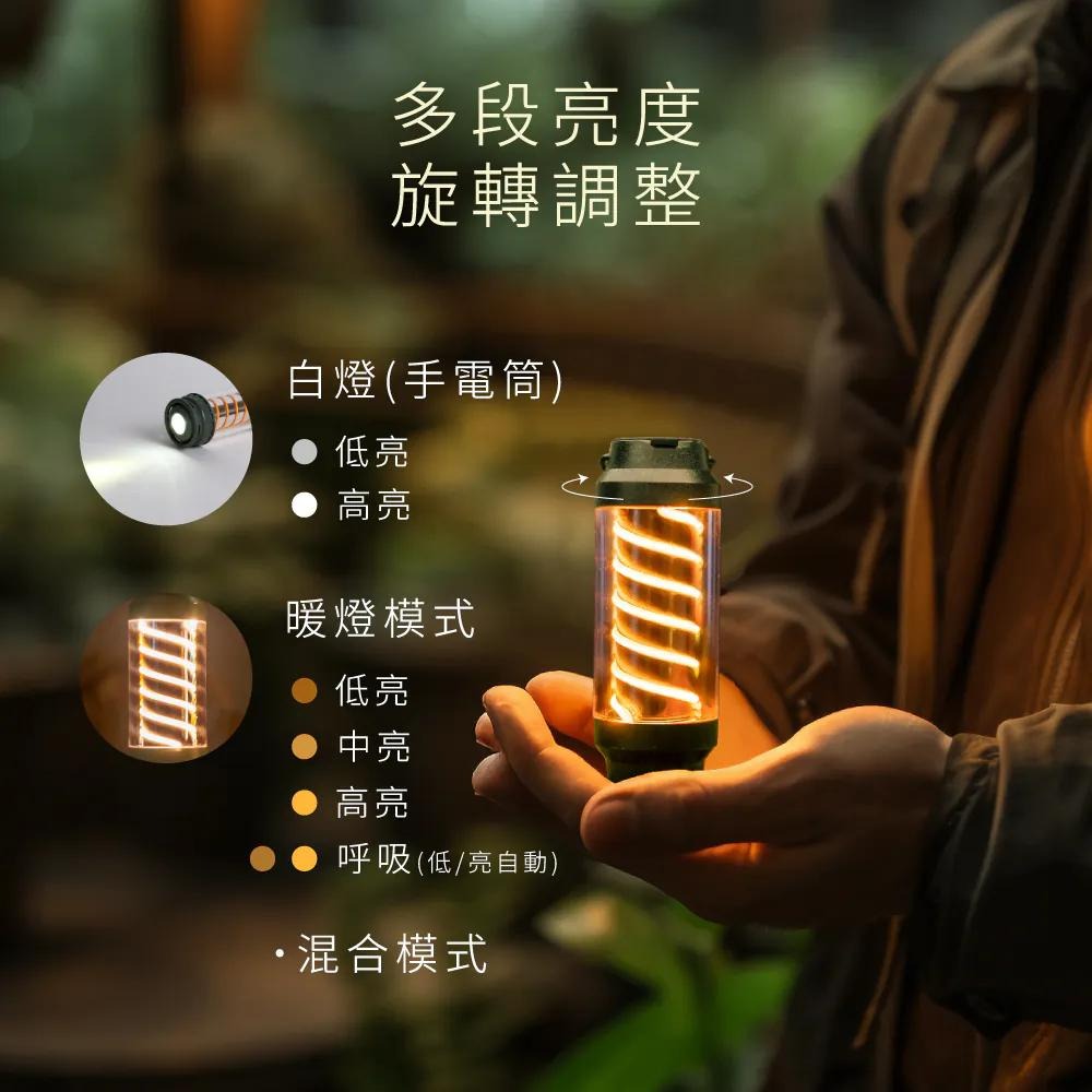KINYO 耐嘉 CP-079 小燈塔百變螺旋露營燈 IPX6 防水 多段亮度 USB充電 充電露營燈 露營燈 光華-細節圖7