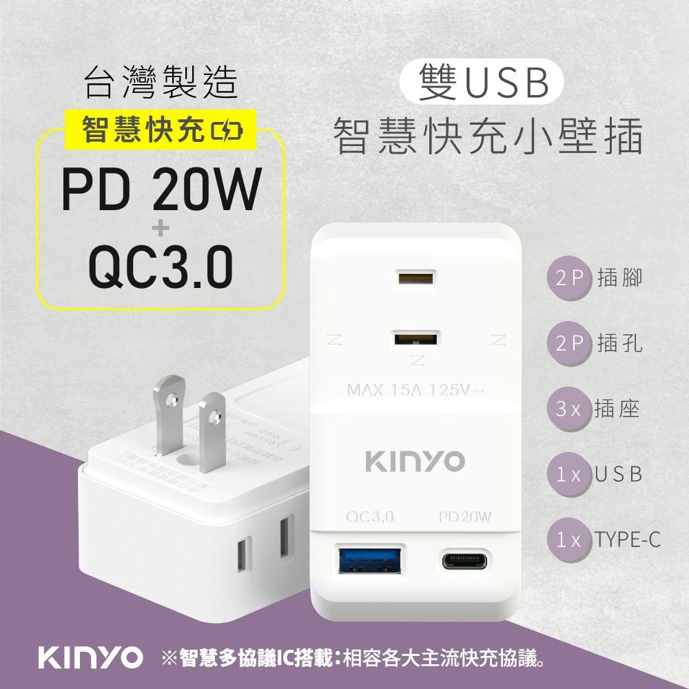 KINYO 耐嘉 NDRPD-232－USB 20W 智慧快充小壁插 壁插 USB壁插 快充壁插 光華商場-細節圖3