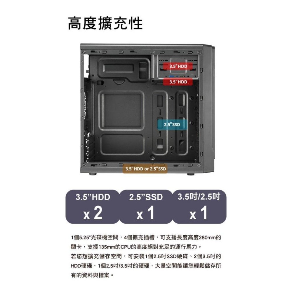 Mavoly 松聖 1908 M-ATX 電腦機殼 卡長280／5.25前置／USB 3.0 光華商場-細節圖7