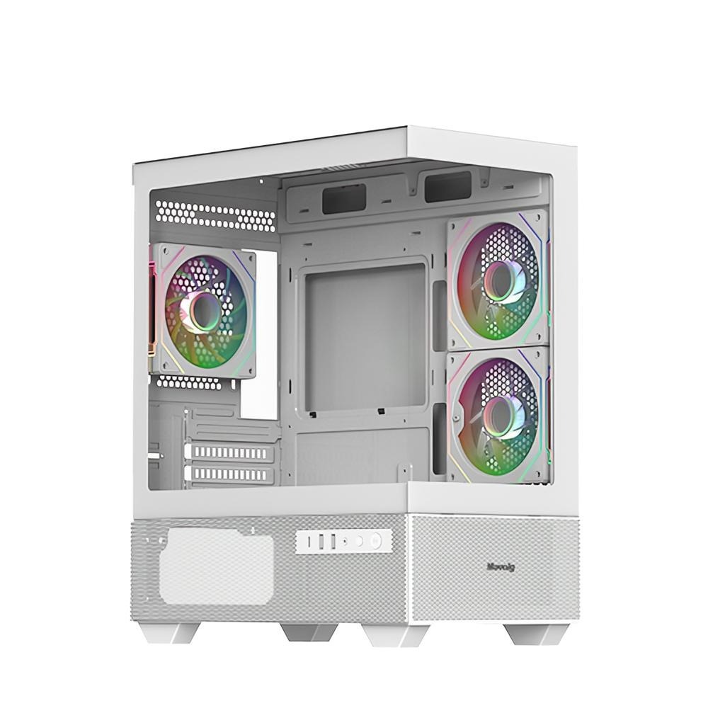 Mavoly 松聖 4070+(WHITE) M-ATX 電腦機殼 無立柱 卡長345 3x預裝風扇 光華商場-細節圖2