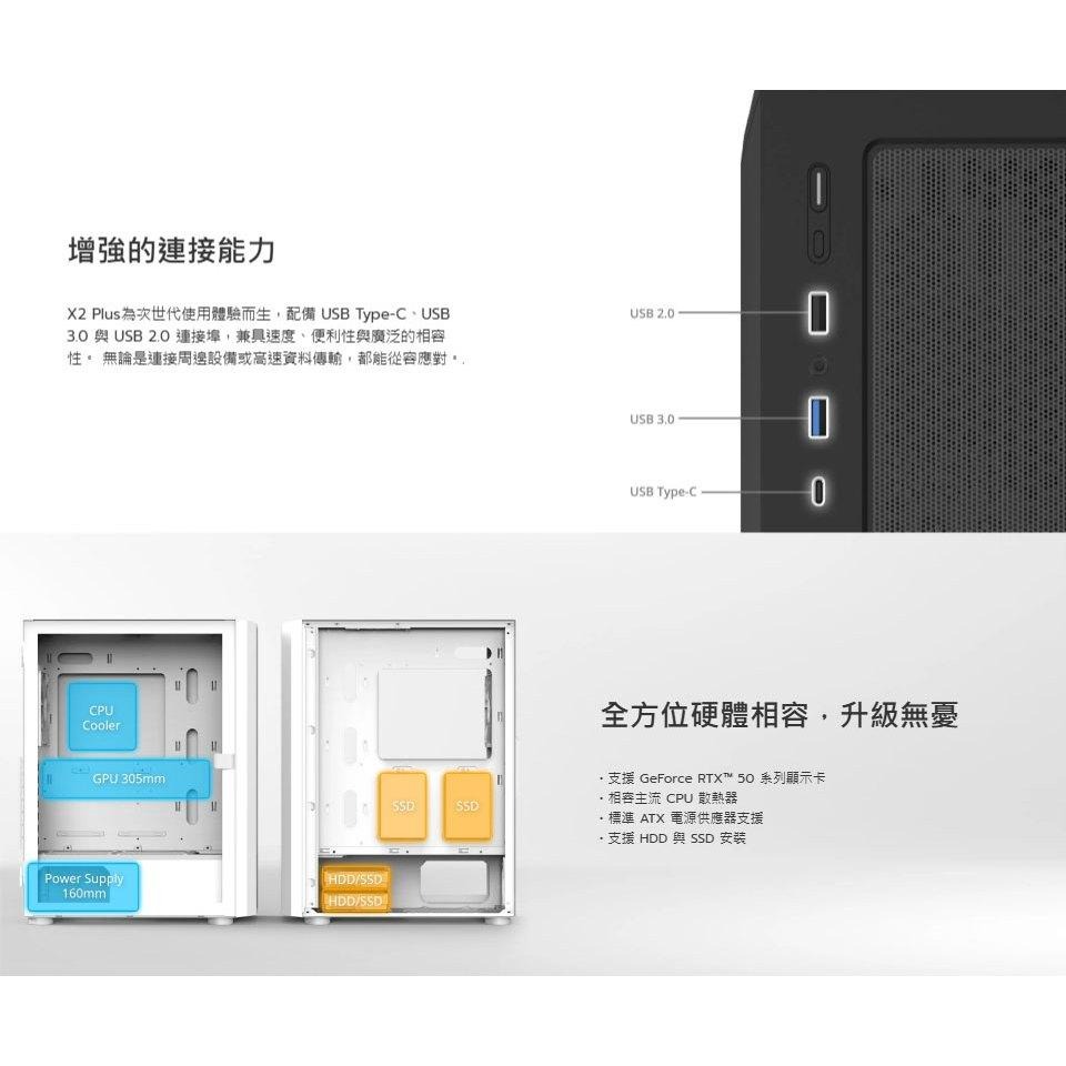 Montech 君主 X2 PLUS－ATX 電腦機殼 U高160／卡長305／3x預裝風扇 公司貨 光華商場-細節圖4