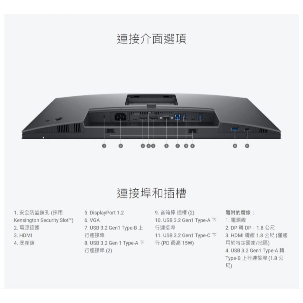【免運直送】Dell 戴爾 P2425H 24吋 FHD 顯示器 100Hz/IPS/15W/Type-C 螢幕 光華-細節圖7