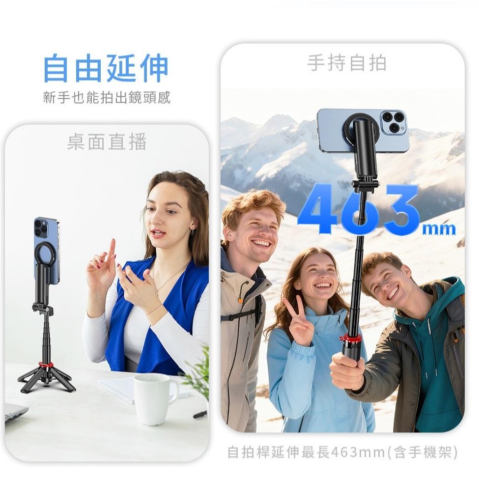 Timo Mini F08 藍牙變焦磁吸自拍桿 自拍棒 藍牙遠端 磁吸 MagSafe 摺疊 腳架 光華商場-細節圖5