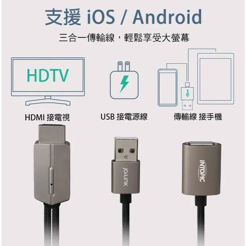 Intopic 廣鼎 CB-UTH-02 三合一手機HDMI輸出線 轉接線 影音線 光華商場-細節圖4