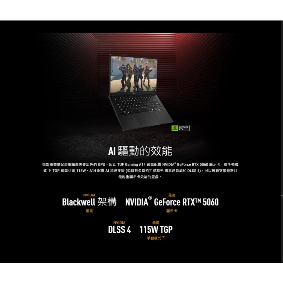 ASUS 華碩 TUF TUF Gaming A14 (2026) FA401GM 14吋 電競筆電 AI9／5060-細節圖4