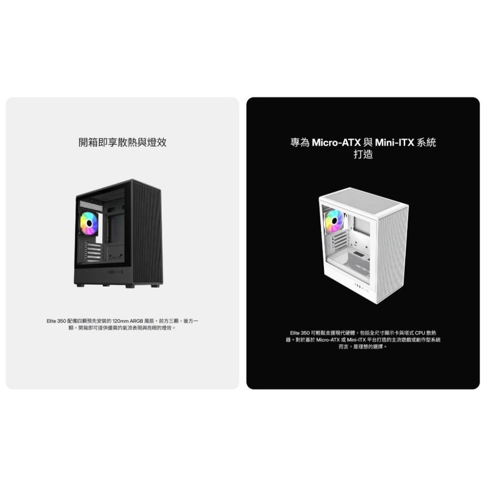 CoolerMaster 酷碼 Elite 350－M-ATX 電腦機殼 U高168 4x預裝風扇 公司貨 光華商場-細節圖4