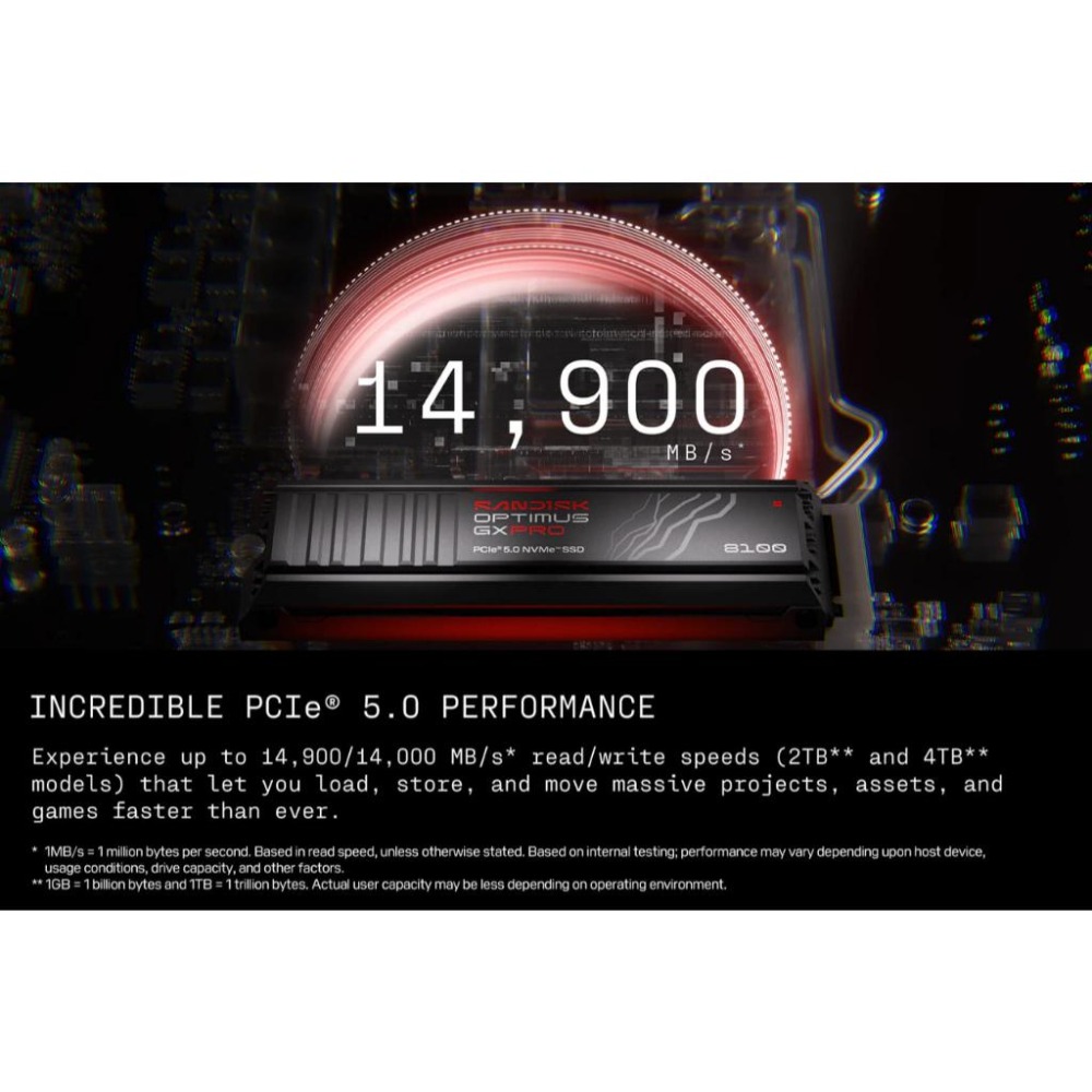 Sandisk Optimus GX Pro 8100－1TB／2TB PCIe 5.0 M.2 SSD 固態硬碟 光華-細節圖5