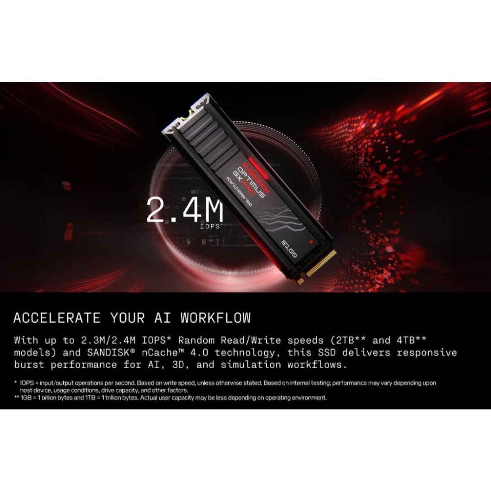 Sandisk Optimus GX Pro 8100－1TB／2TB PCIe 5.0 M.2 SSD 固態硬碟 光華-細節圖6