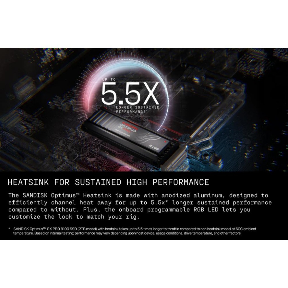 Sandisk Optimus GX Pro 8100－1TB／2TB PCIe 5.0 M.2 SSD 固態硬碟 光華-細節圖7