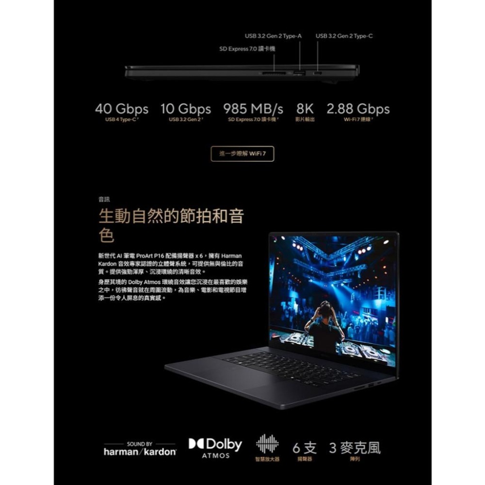ASUS 華碩 ProArt P16 (H7606) H7606WX 16吋 AI 創作筆電 AI9／5090 公司貨-細節圖8