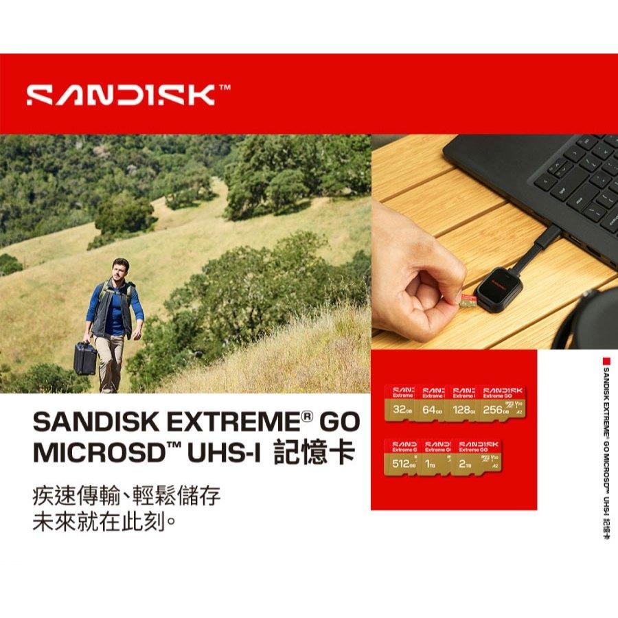 Sandisk Extreme Go 128G／256G microSDXC UHS-I 記憶卡 240MB/s 公司貨-細節圖3