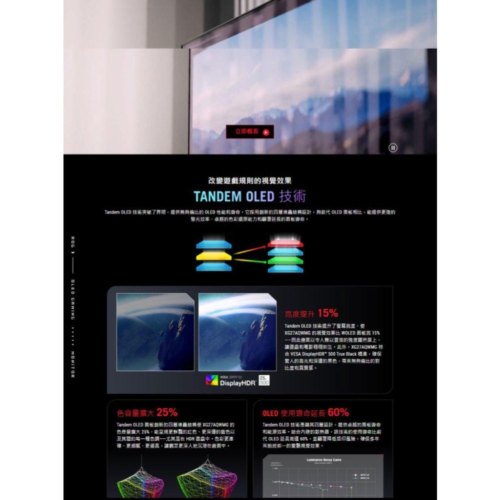 ASUS 華碩 ROG XG27AQWMG 27吋 2K 電競螢幕 280Hz／OLED／0.03ms／HDR10-細節圖4