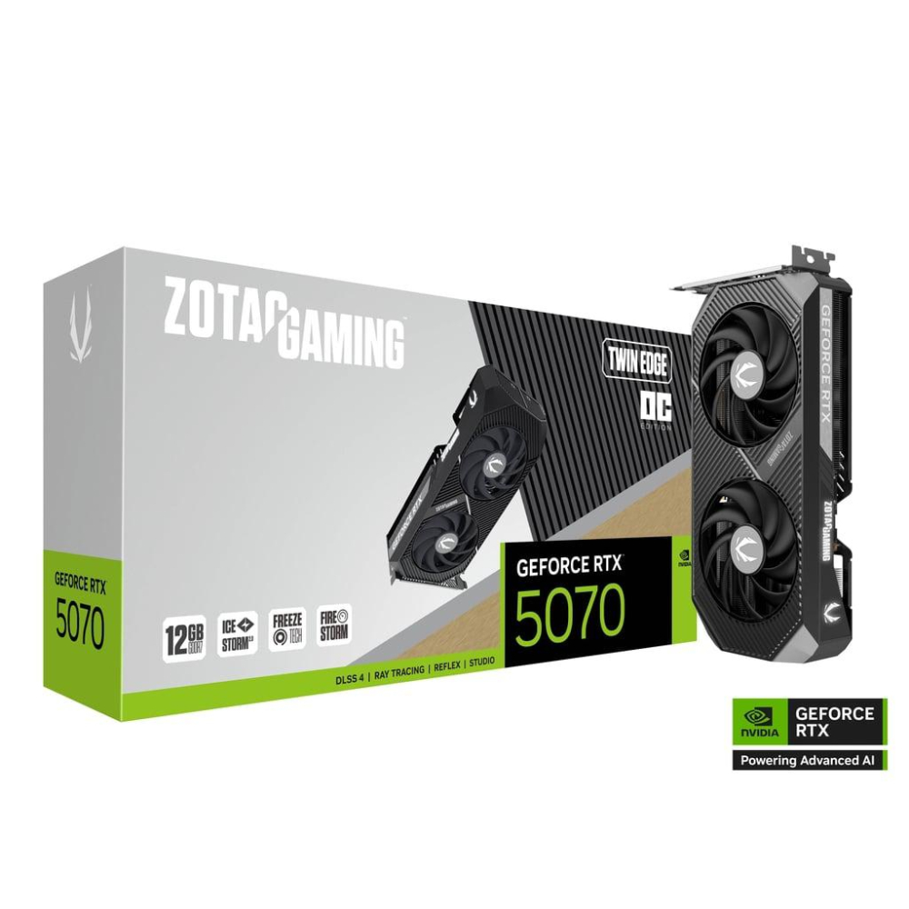 ZOTAC 索泰 GeForce RTX 5070 Twin Edge OC 顯示卡 12G RTX5070 公司貨-細節圖2