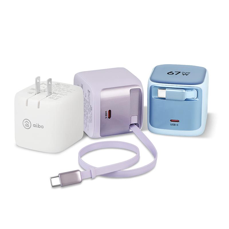 aibo 鈞嵐 CB-AC-P671 GaN 氮化鎵 67W 自帶 Type-C 伸縮線 快充充電器 充電器 光華-細節圖2