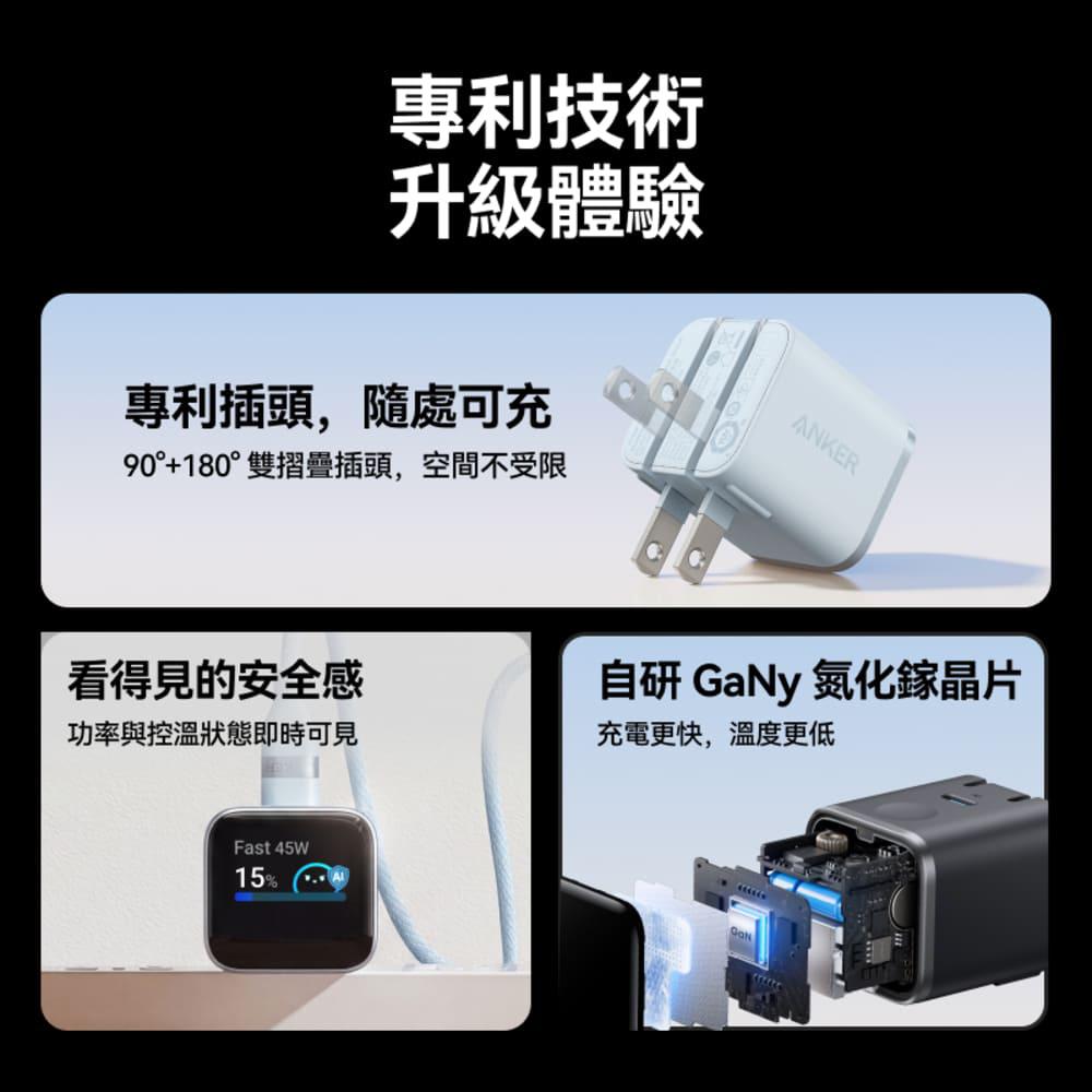 Anker A121D Nano 45W 螢幕充電器 螢幕顯示 充電器 充電頭 快充頭 公司貨 光華-細節圖7