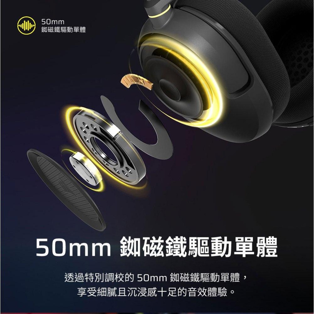 CORSAIR 海盜船 HS35 v3 Wireless 電競耳機麥克風 電競耳機 遊戲耳機 公司貨 光華-細節圖6