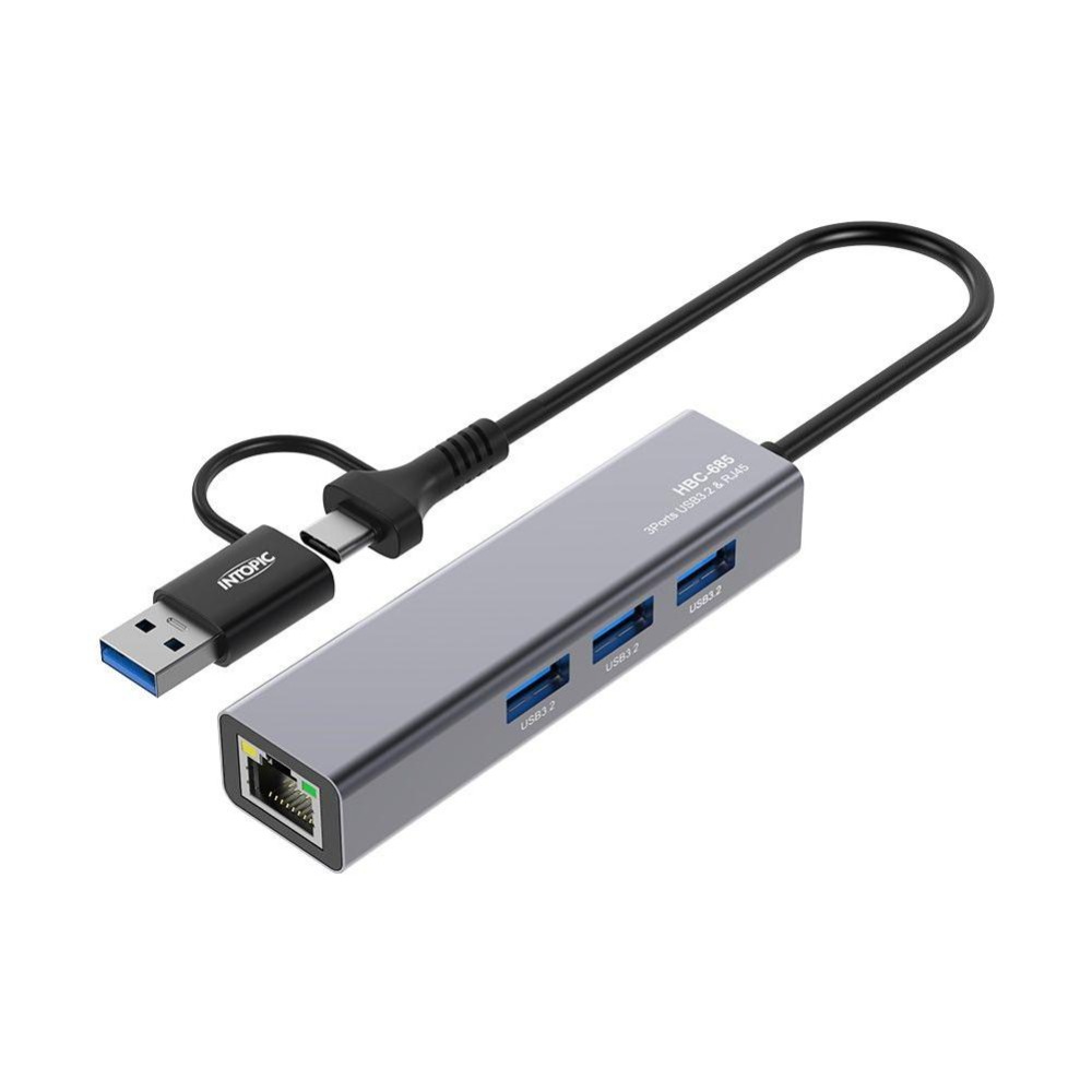 Intopic 廣鼎 HBC-685 USB3.2&RJ45鋁合金集線器 HUB 集線器 光華-細節圖2