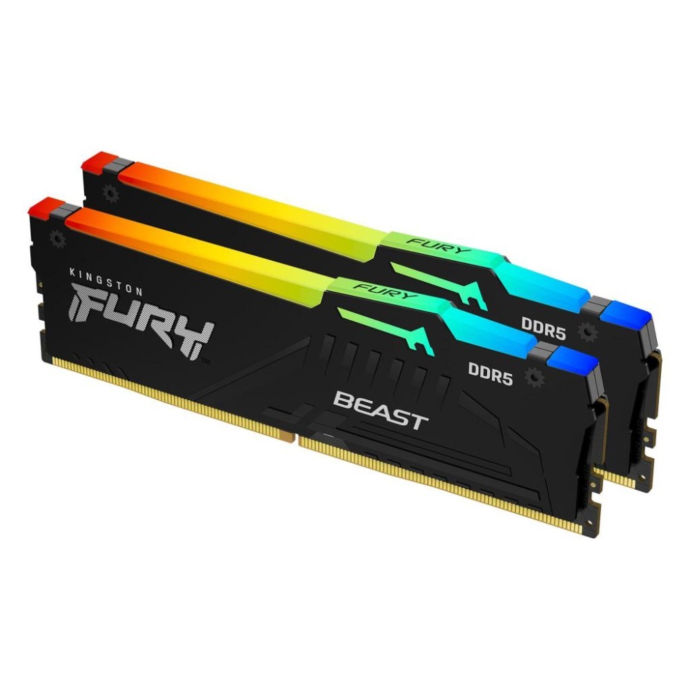Kingston 金士頓 FURY Beast 狩獵者 DDR5 RGB 6400 64GB(32Gx2) 桌上型記憶體-細節圖2